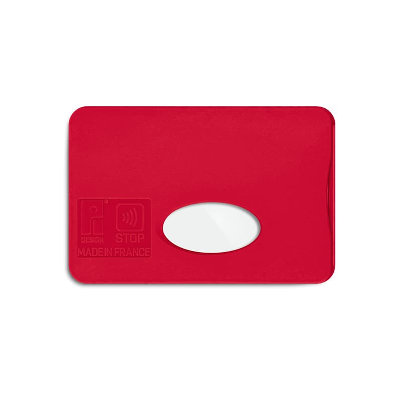 Protège-carte anti-RFID 9 x 6 cm personnalisé, coloris Rouge