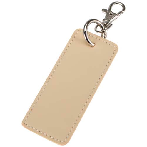Porte-clés rectangulaire à breloques en matériaux recyclés certifié GRS Resi Plus : Flocons d’avoine