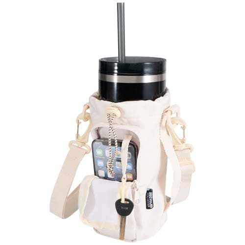Sac porte-bouteille Trip Aware™ de 2 L en matériaux recyclés : Blanc cassé