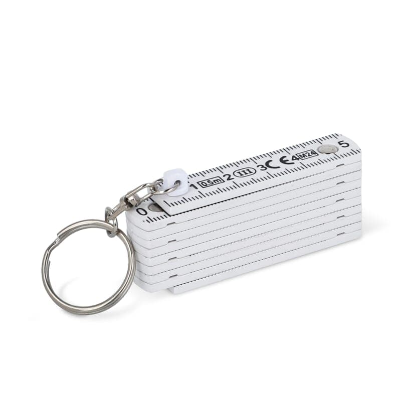 Règle calibrée pliable anneau 0,5m : Blanc