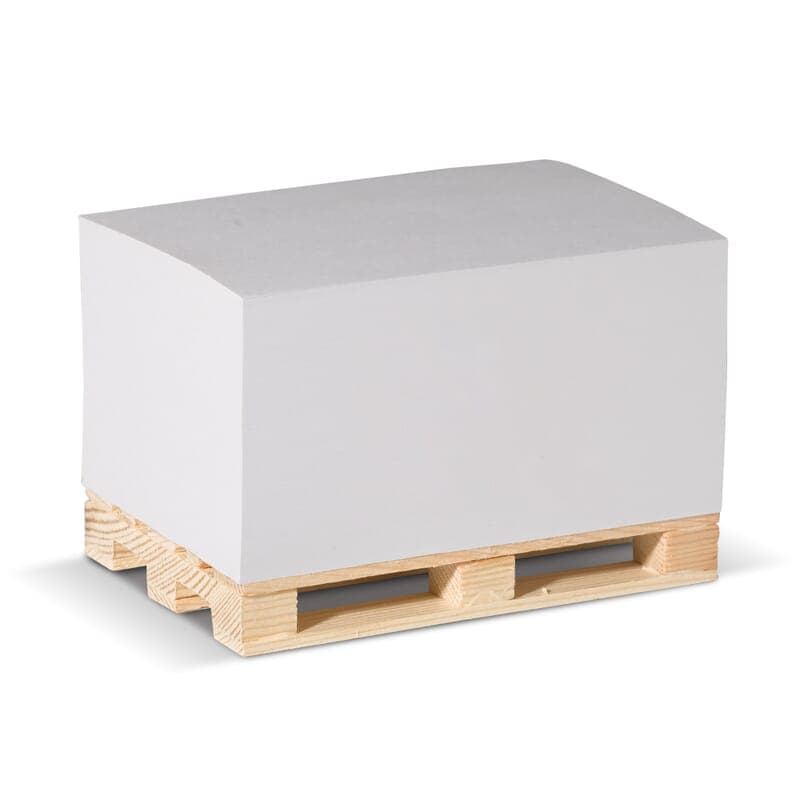 Bloc rectangulaire 12x8x6cm sur palette en bois, coloris Blanc