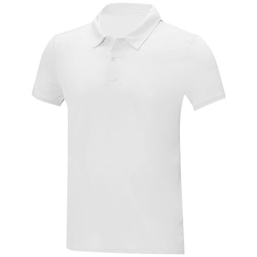 Polo de 105 g/m² Deimos en tissu léger et à manches courtes pour homme : Blanc