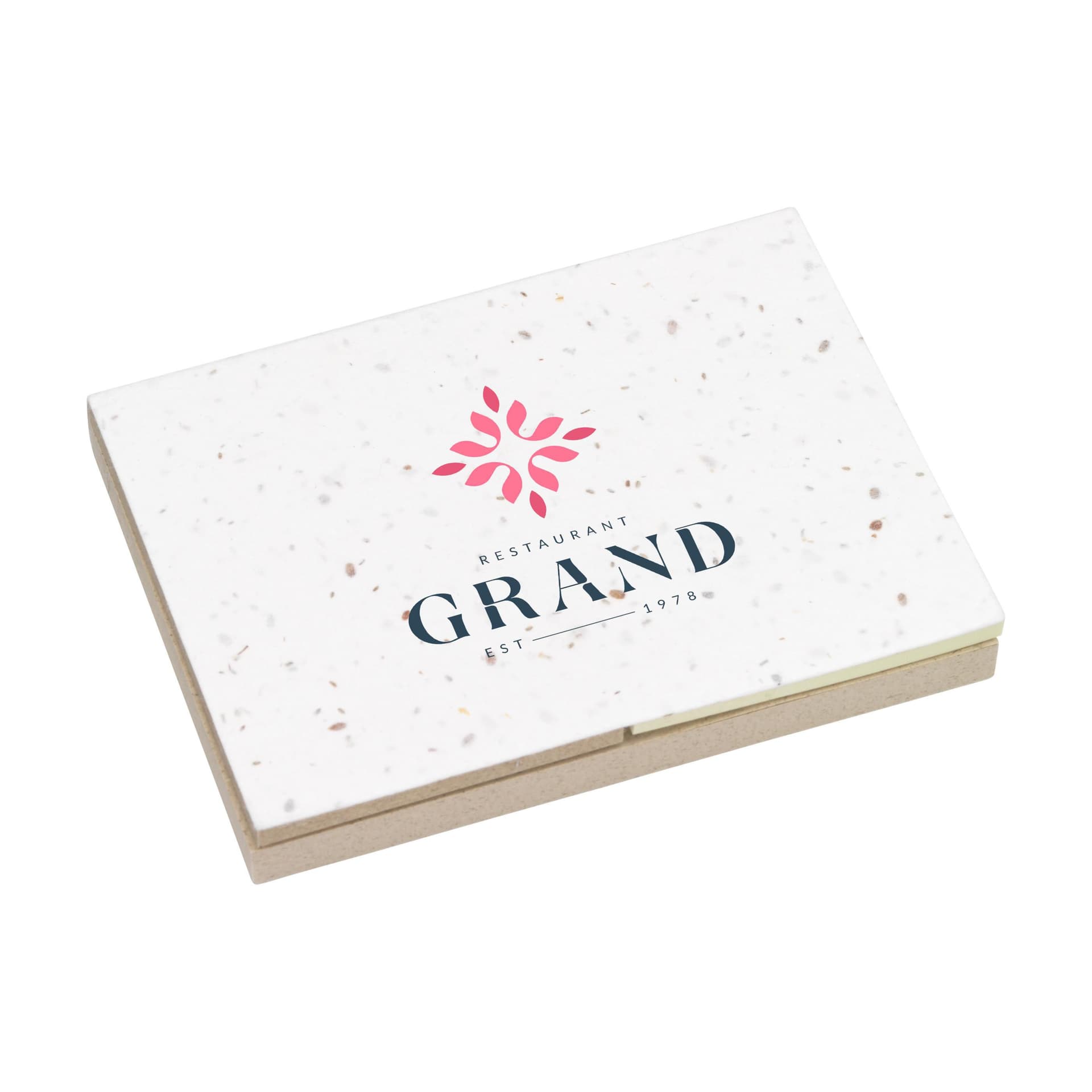 Bloc-notes papier semences personnalisé, coloris Brun