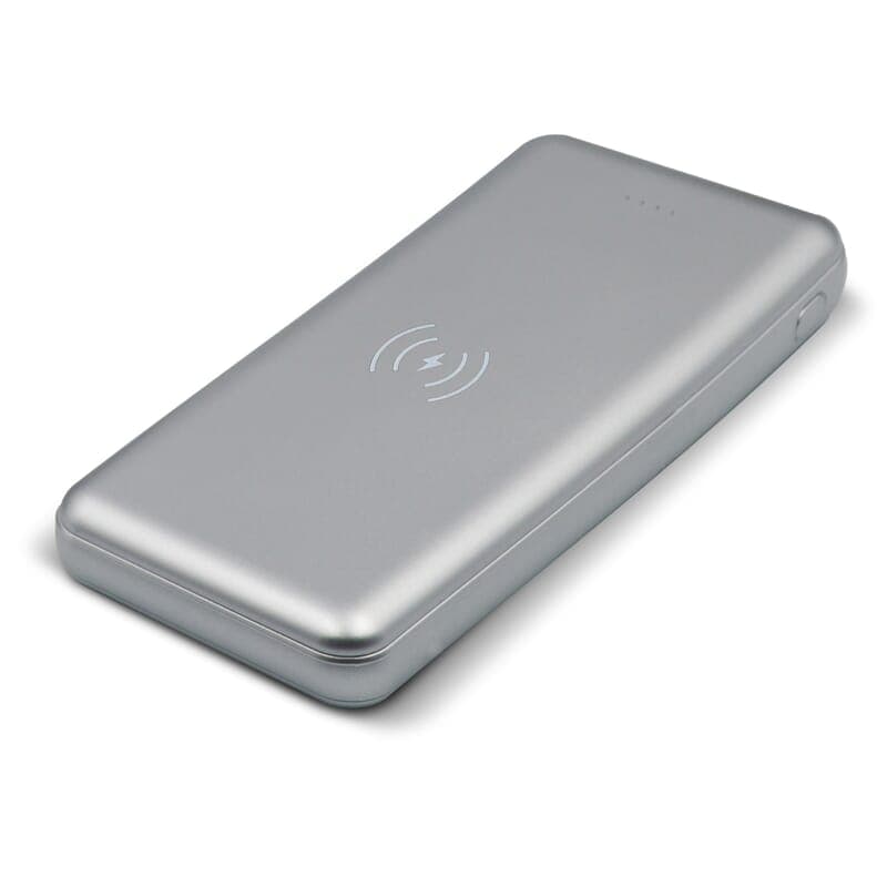 Powerbank sans fil 8000 mAh personnalisé, coloris Argent