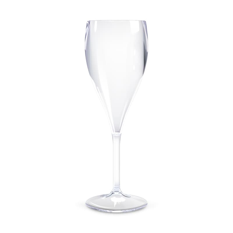 Flute champagne en plastique reutilisable (SAN) 16 ci ras bord : Transparent