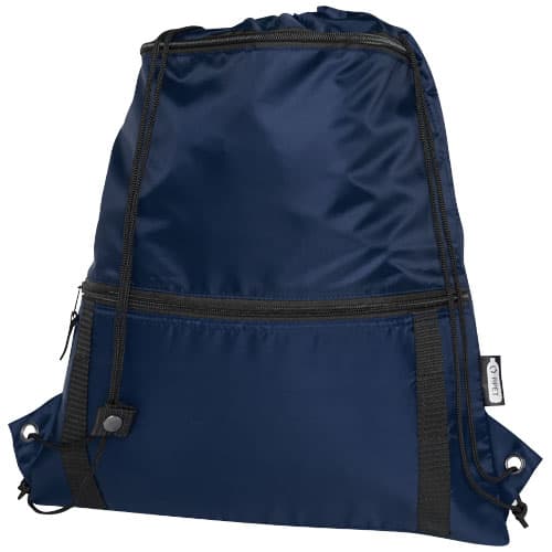 Sac isotherme 9 L recyclé avec cordon de serrage Adventure, coloris Marine