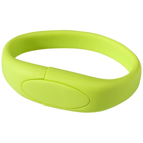 Clé USB bracelet silicone personnalisée, coloris Vert pomme