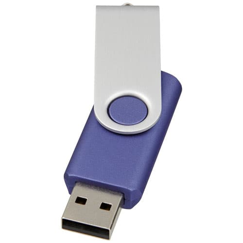Clé USB rotative basique, coloris Bleu