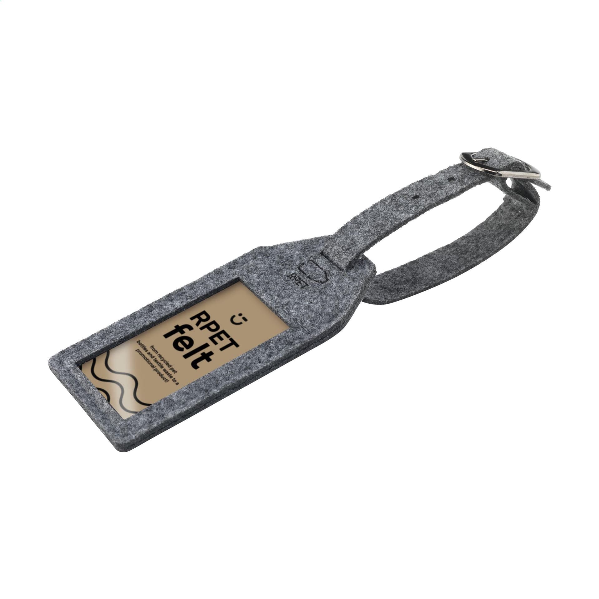 RPET Felt GRS Luggage Tag étiquette de bagage : Gris