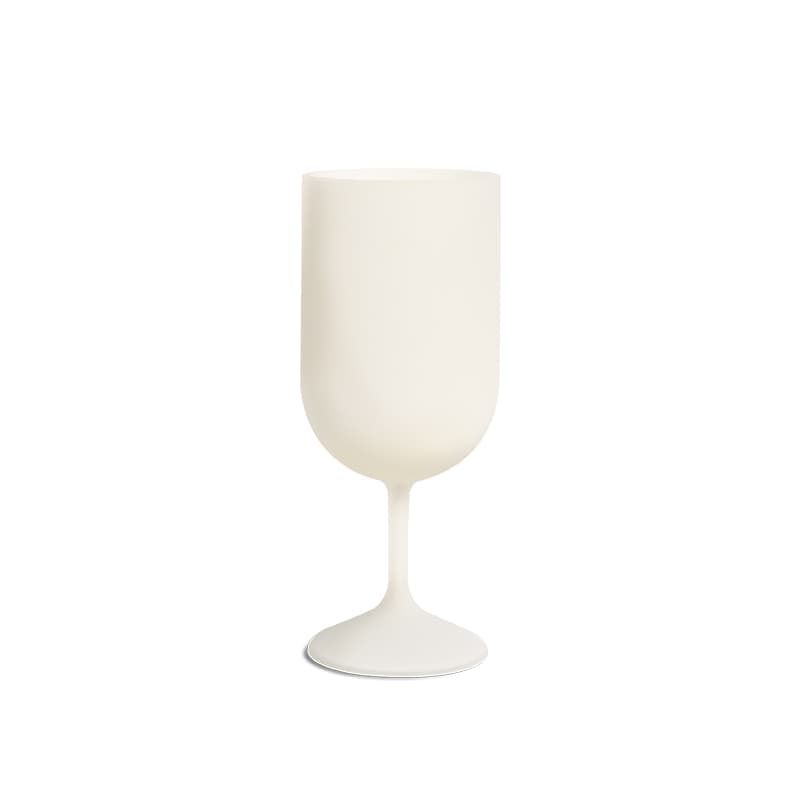 Verre a pied reutilisable en biocomposite 18 cl ras bord : Beige clair