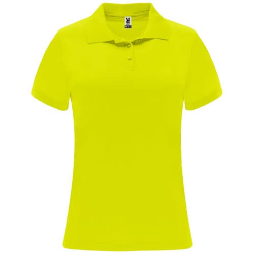 Polo de sport de 150 g/m² Monzha à manches courtes pour femme : Jaune fluo