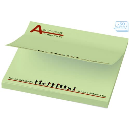 Mémo-autocollants 75x75 mm personnalisés, coloris Menthe