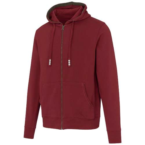 Sweat shirt à capuche full zip unisex de 300 g/m² Arora, coloris Bordeaux profond