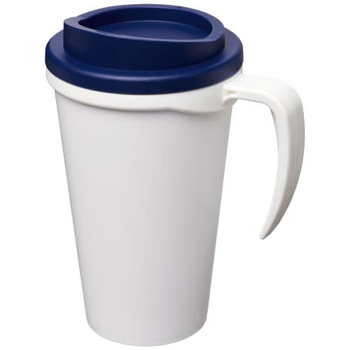 Mug isolant Americano 350 ml personnalisé, coloris Blanc / Bleu
