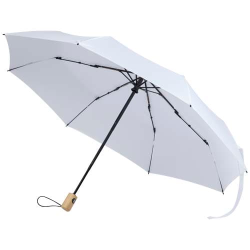 Parapluie pliable Renee de 58 cm à ouverture et fermeture automatiques : Blanc