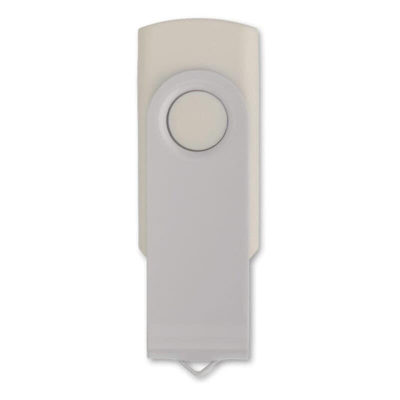 Clé USB 16 GB pivotante personnalisée : Blanc