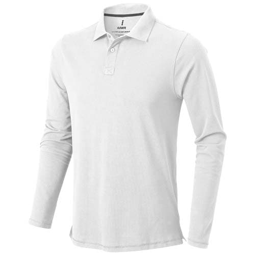 Polo manches longues homme de 180 g/m² Calgary : Blanc