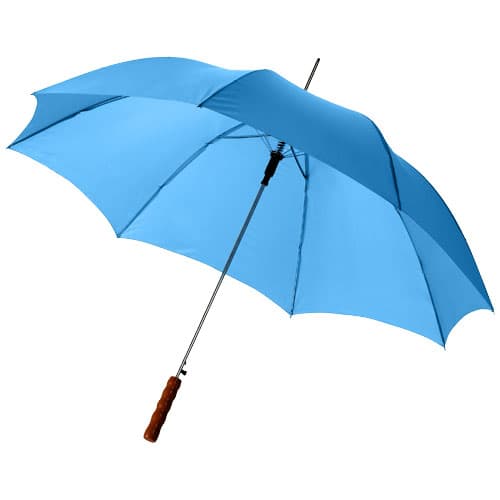 Parapluie 23" à ouverture automatique avec poignée en bois Lisa : Bleu process