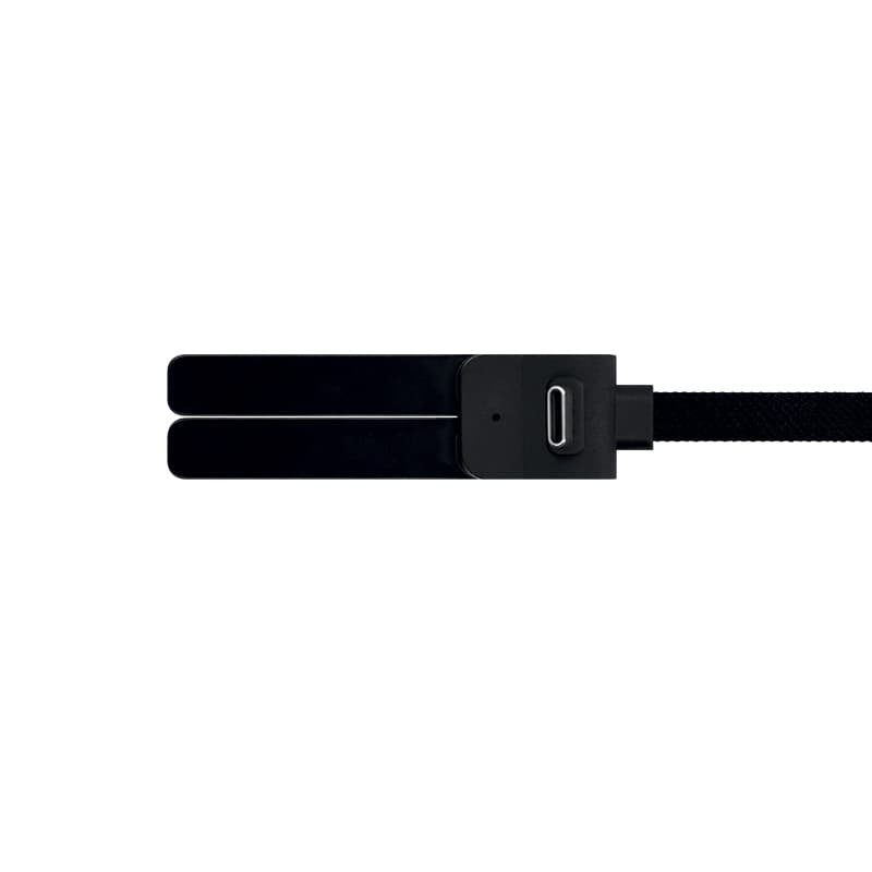 Câble de charge rapide USB-C avec support de téléphone pliable : Noir