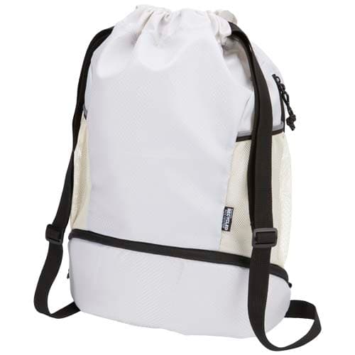 Sac de sport Varyon à cordon en matériaux recyclés certifiés GRS avec compartiment inférieur de 18 L : Grès