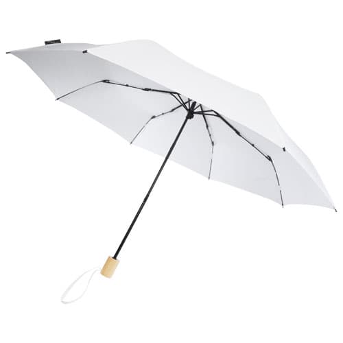 Parapluie 21" pliable windproof en PET recyclé Birgit : Blanc