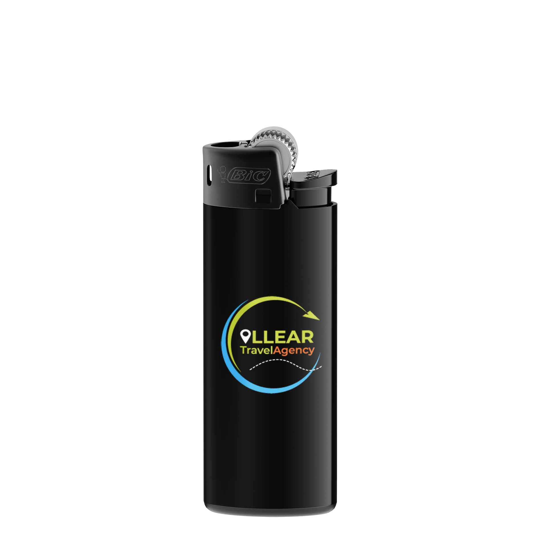 Briquet BIC® J25 All Black : Corps noir / base / poussoir / capot