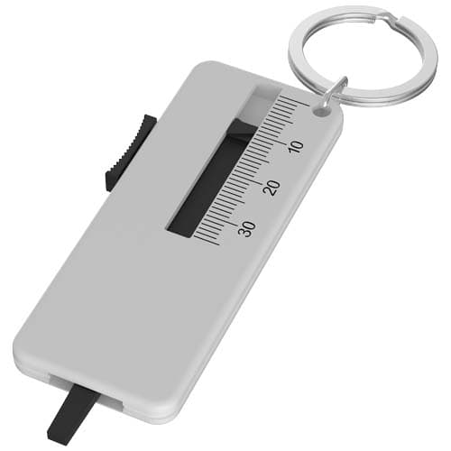 Porte-clés Rove recyclé vérificateur de structures de pneu : Blanc