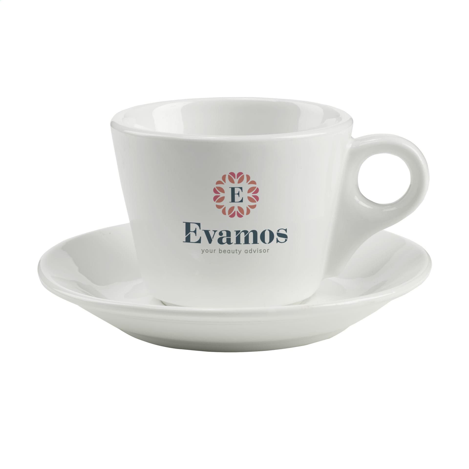 Tasse et sous-tasse 205 ml personnalisée, coloris Blanc