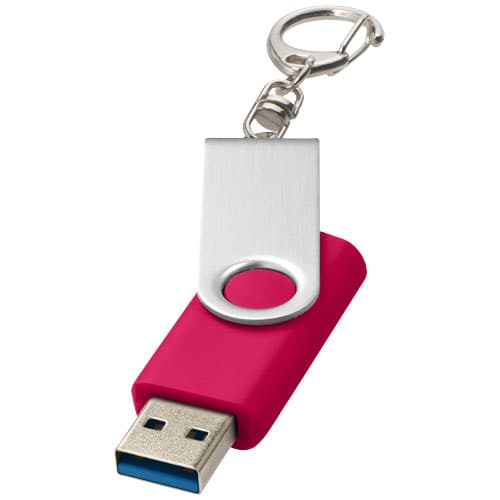 Clé USB 3.0 Rotate avec porte-clés, coloris Magenta