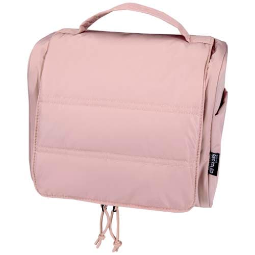Trousse de toilette à suspendre Puffer recyclée et certifiée GRS de 8 L, coloris Rose poudré