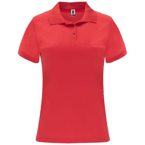 Polo de sport de 150 g/m² Monzha à manches courtes pour femme, coloris Rouge