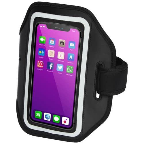 Bracelet réfléchissant pour smartphone avec étui transparent Haile : Noir