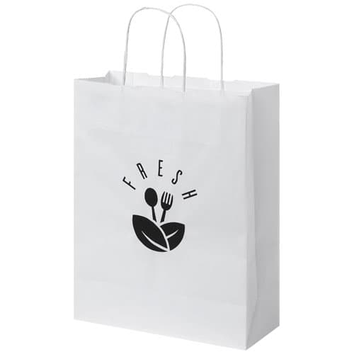 Sac kraft 25 x 11 x 32 cm personnalisé : Blanc