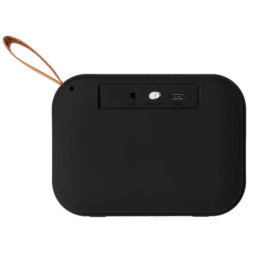 Enceinte Bluetooth tissu 3 W personnalisée, avec un logo posé sur sa zone de marquage