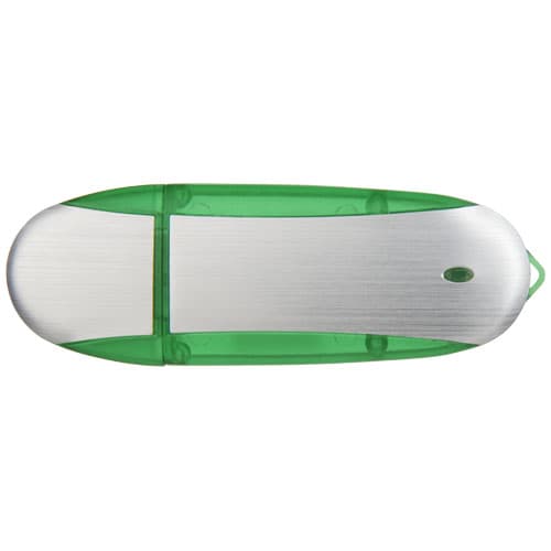 Clé USB ovale personnalisée, avec un logo posé sur sa zone de marquage