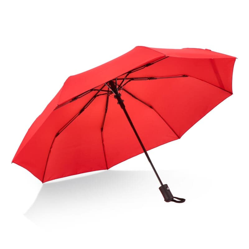 Parapluie pliable coupe-vent 21,5 pouces personnalisé, coloris Rouge