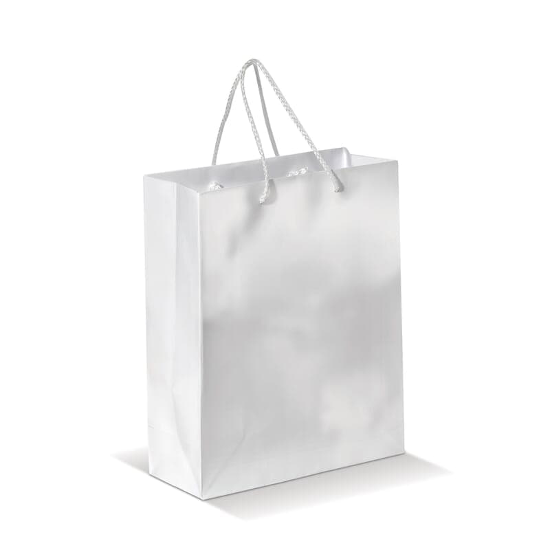Sac papier 24x10x30 cm personnalisé : Blanc
