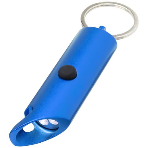 Lumière LED IPX Flare en aluminium recyclé et ouvre-bouteille avec porte-clés, coloris Bleu royal