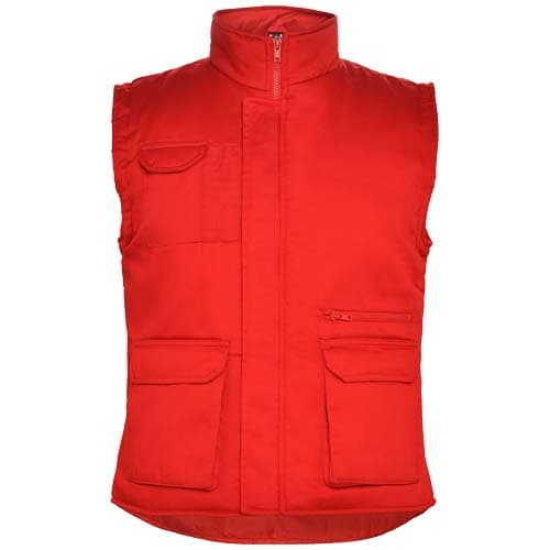 Gilet de travail col montant personnalisé, coloris Rouge