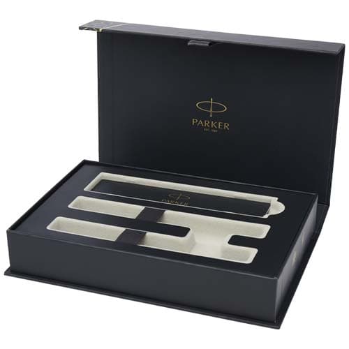 Coffret Parker IM Essentials comprenant un stylo roller et un stylo à bille - argenté, coloris Noir