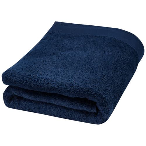 Serviette coton 550 g/m² 70x140 cm personnalisée, coloris Marine