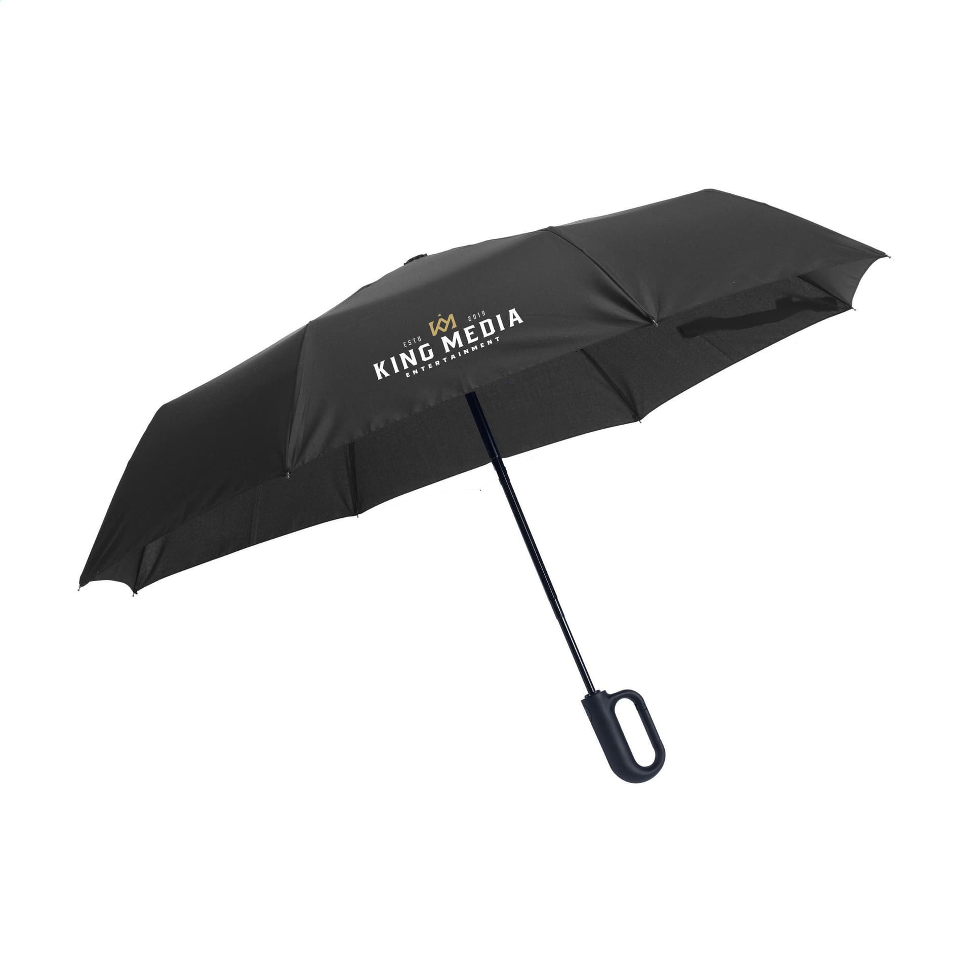Carabiner RCS RPET parapluie pliable 21 inch : Noir