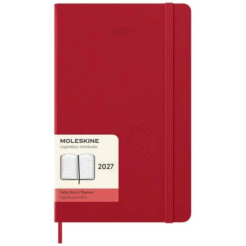 Agenda L quotidien 12 mois Moleskine à couverture rigide, coloris Rouge écarlate
