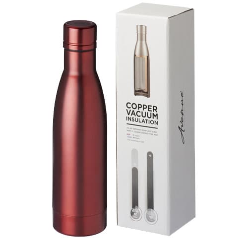 Bouteille isotherme cuivrée 500 ml personnalisée, coloris Rouge