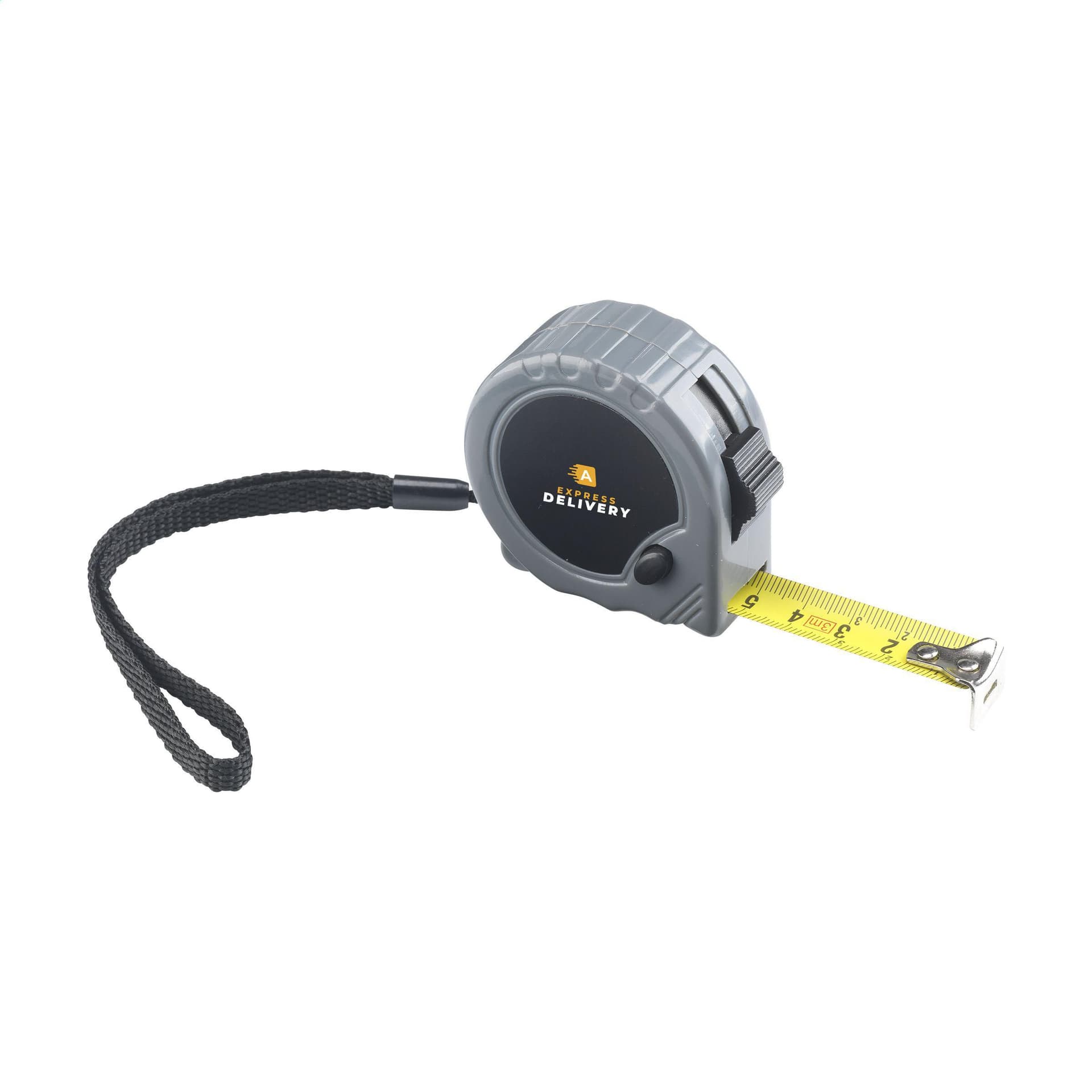Mètre-ruban 3 m avec clip ceinture personnalisé : Gris