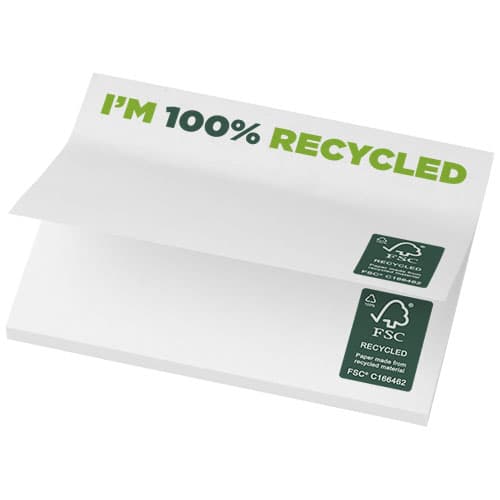 Mémos autocollants recyclés 100 x 75 mm Sticky-Mate®, coloris Blanc
