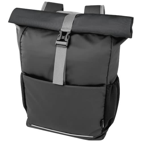 Sacoche de vélo Aqua de 20 L avec dessus enroulable 15" recyclée certifiée GRS résistante à l'eau, coloris Noir