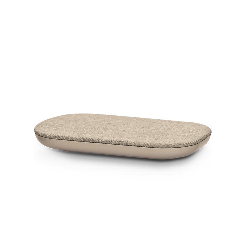 Chargeur par induction rapide 15W en matiere RPET et chanvre : Beige clair