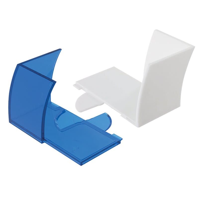 Porte-bloc papier cube personnalisé, coloris Bleu transparent / Blanc neige