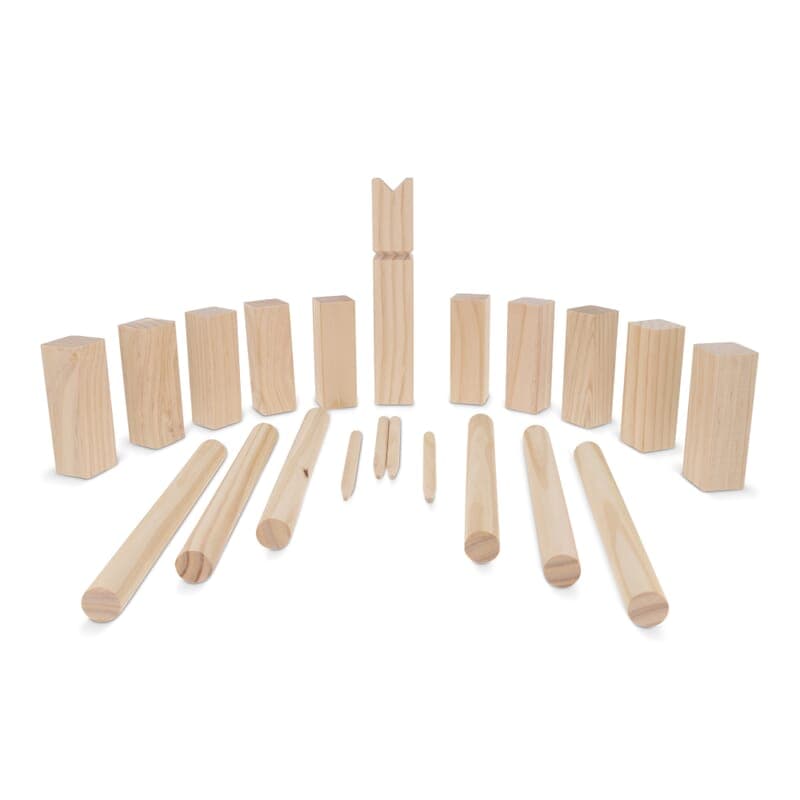 Jeu Kubb en bois en pochette, coloris Bois